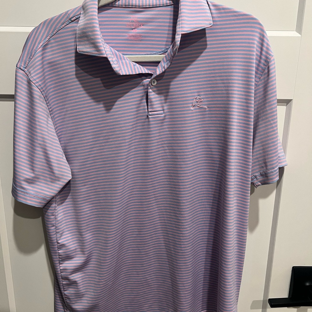 Rhoback Men's Polo Shirt - Lavender and White Stripes
